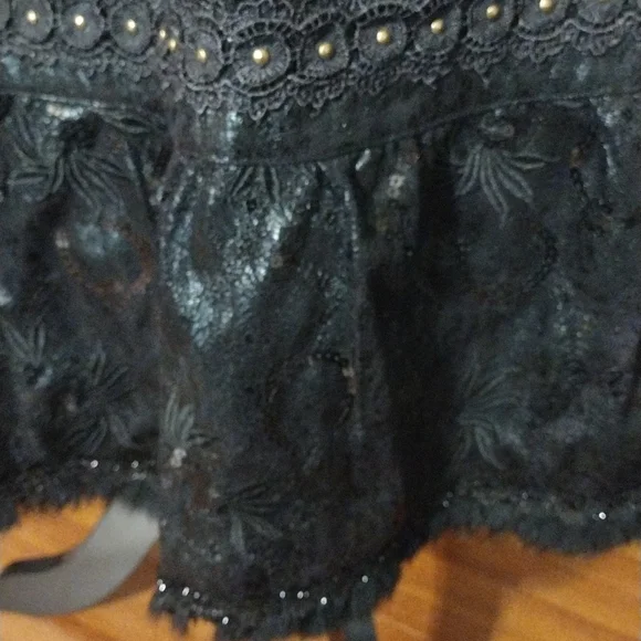 Black BC Black Cat Fashion Skirt Gypsy Mori Country Western NWT 28' Naturecore - Picture 7 of 12